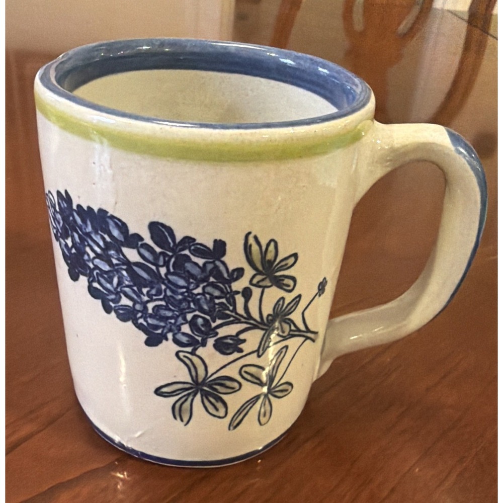~RARE~ VINTAGE ~TEXAS BLUEBONNET LOUISVILLE STONEWARE POTTERY KENTUCKY MUG
